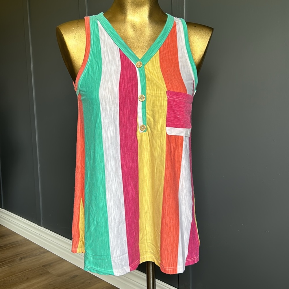 NWT hopely colorful striped tank small